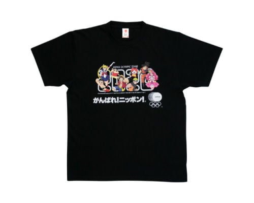 Tokyo 2020 Japan Olympic Team Manga T-shirt Black
