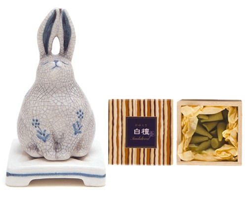 Nippon Kodo Kayuragi Incense and Rabbit Burner Set