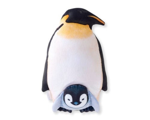Emperor Penguin Father and Chick Pillow and Blanket Set