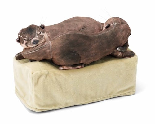Snuggling Asian Small-Clawed Otters Tissue Box Cover