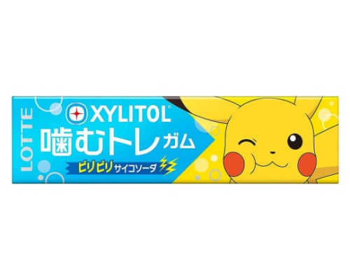 Lotte Xylitol Pikachu Biribiri Saiko Soda Gum (Pack of 15)