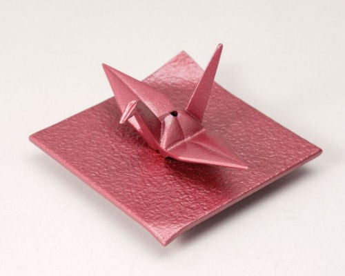 Iwachu Cast-Iron Origami Crane Incense Holder