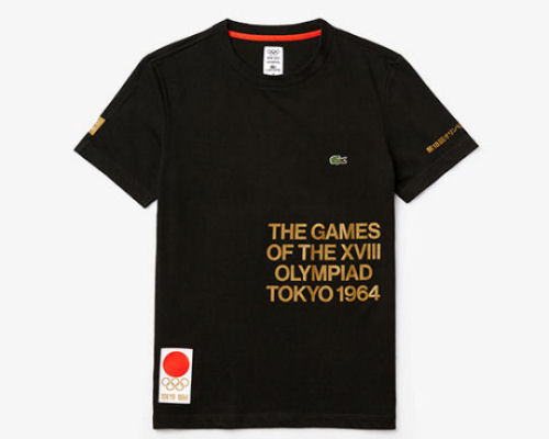 Tokyo 2020 Olympics Heritage Collection Men's Black Lacoste T-shirt