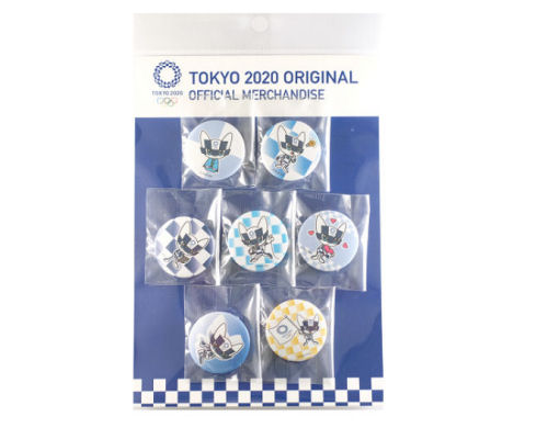 Tokyo 2020 Olympics Miraitowa Pin Button Set