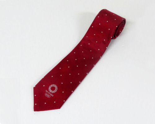 Tokyo 2020 Olympics Necktie Wine Red with Dots