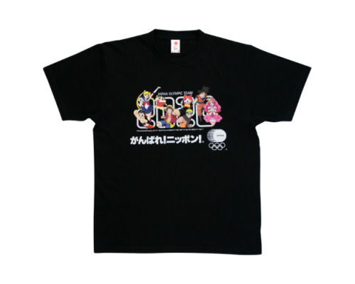 Tokyo 2020 Japan Olympic Team Manga T-shirt Black