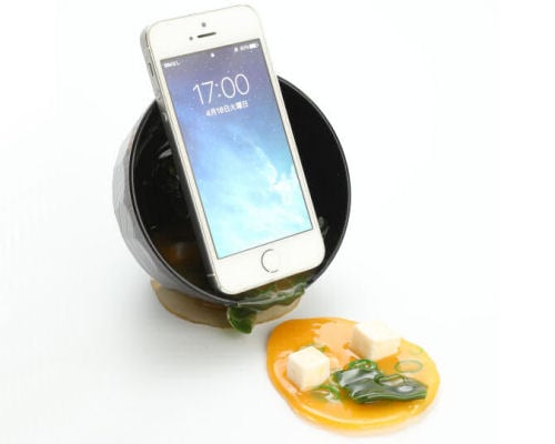 Spilt Miso Soup Food Sample Smartphone Stand