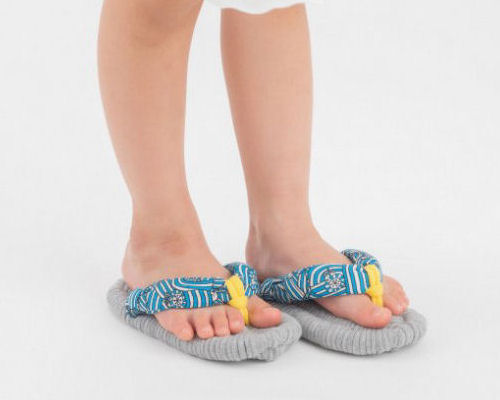 Children's Indoor Flip-Flops Gray