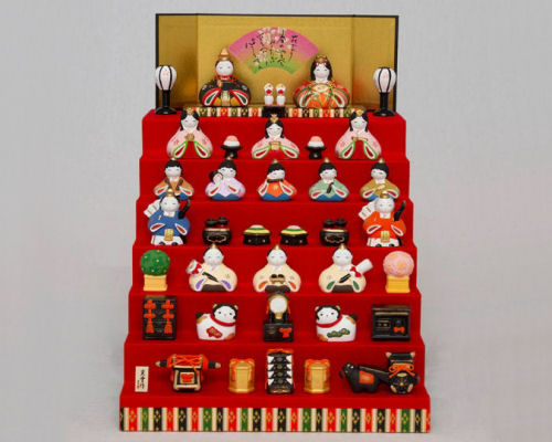 Miniature Hinamatsuri Ceramic Dolls Set