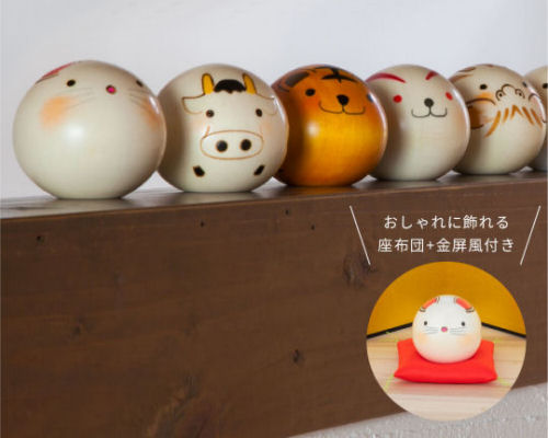 Eto Japanese Zodiac Animal Wooden Dolls