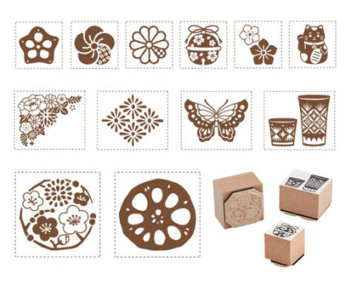 Shachihata Modern Japanese Classic Decorative Stamps