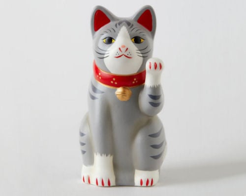 Seto Ware Maneki-neko Gray Tabby Cat