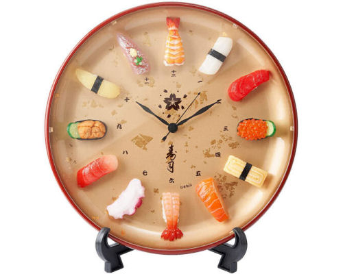 Gold Foil Sushi Clock