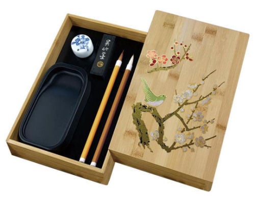 Kuretake Two-Brush Calligraphy Bamboo Box Set