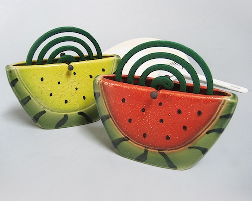 Shigaraki-yaki Watermelon Ceramic Mosquito Coil Holder