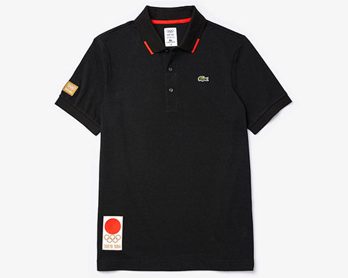 Tokyo 2020 Olympics Heritage Collection Lacoste Black Polo Shirt