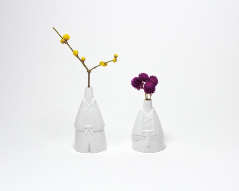 Tono Hime Shinto Bride & Groom Vases