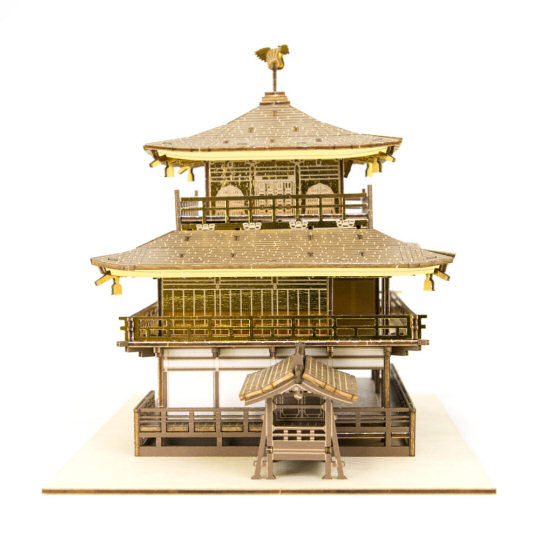Metallic Nano 3D Puzzle Gold Series Kinkakuji Temple Model Kit from Japan 