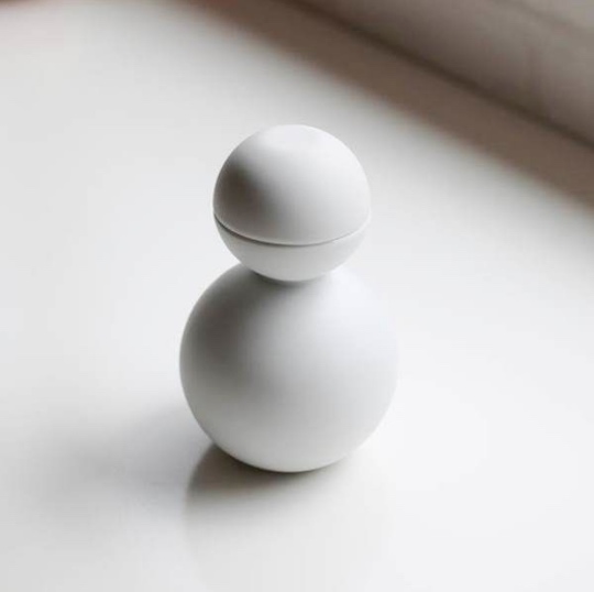 Ceramic Japanese Sake Bottle Cup Set Snowman Design