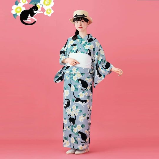 Catnip Retro Style Yukata Cat Kimono