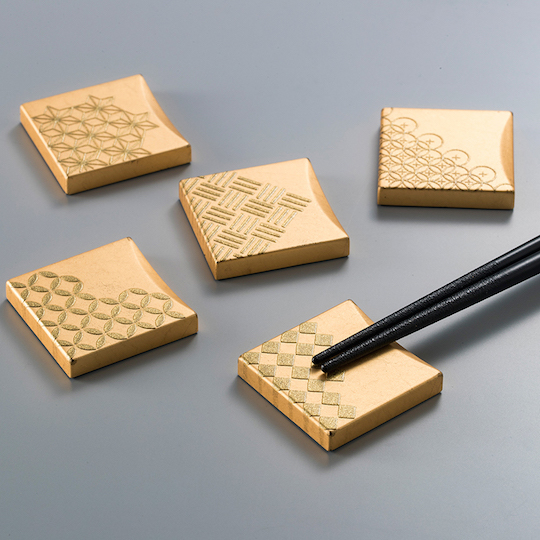 Good Luck Gold Leaf Chopstick Rests (Set of 5)