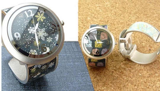 Moderne Armbanduhr mit japanischem Muster