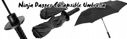 Ninja Dolch Faltbarer Regenschirm