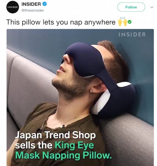 inside king eye mask napping pillow