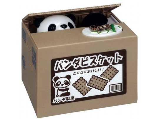 Itazura Bank Panda Coin Box - Animal thief piggy bank - Japan Trend Shop