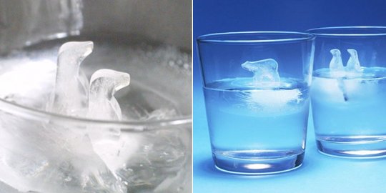 Polar Ice Eiswürfelformen - Atsuhiro Hayashi Set bestehend aus Pinguinpaar und Eisbär - Japan Trend Shop