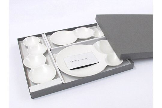 savone Divided Plate Set - Designer bubble style tableware gift pack - Japan Trend Shop