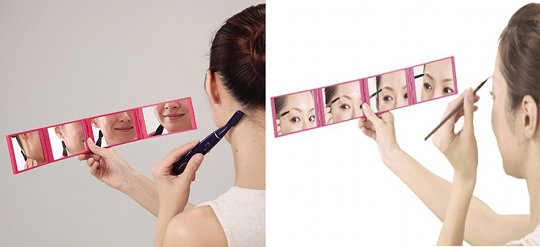 Four-Sided Panorama Compact Mirror - Cosmetic mirror for dyeing hair, make-up - Japan Trend Shop