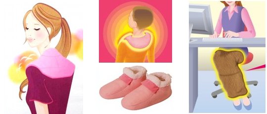 Microwavable Yutapon Heater - Neck, feet, slippers, knee hot water bottle warmers set - Japan Trend Shop