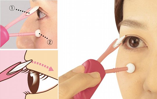 Futae Compass Make-up Eyelid Brush - Cosmetic eye lid eyeliner support set - Japan Trend Shop