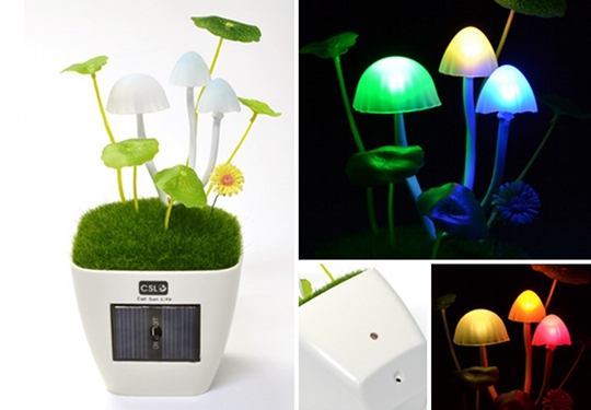 Kinoko Mushroom USB Lamp - Customizable solar desk LED light - Japan Trend Shop