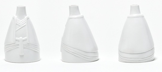 Tono Hime Shinto Bride & Groom Vases - Akira Mabuchi designer wedding couple flower vases - Japan Trend Shop