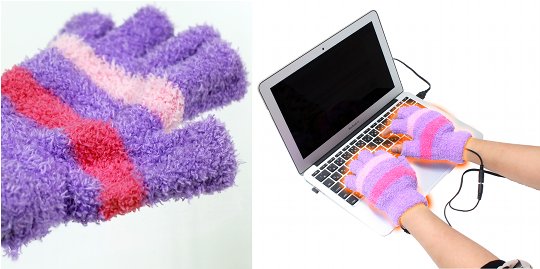 USB Heated Mittens - Warming gloves for winter at work - Japan Trend Shop