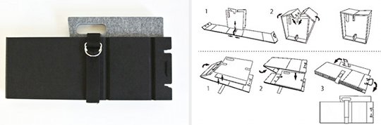 Mizo Mobile Stool - Felt foldable briefcase chair seat - Japan Trend Shop
