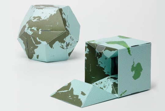 Geografia Flippable Globe - Two faces of world in cube or globe - Japan Trend Shop
