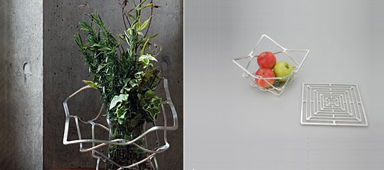 Kago Bendable Pure Tin Basket - Nousaku metal ornament - Japan Trend Shop