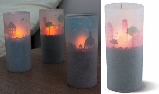 Cuore Graphio Cityscape LED Candle - Tokyo, New York, Abu Dhabi, Copenhagen light by Di Classe - Japan Trend Shop