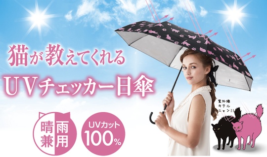 UV Checker Umbrella Cat Stroll Paw Parasol - Sun strength color changing umbrella - Japan Trend Shop