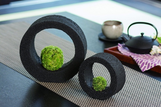 Eco Pochi Kokedama Moss Ball Ring - Bamboo charcoal volanic ash plant sculpture - Japan Trend Shop