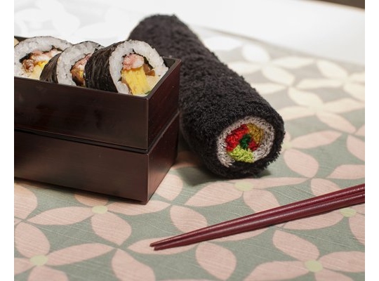 Norimaki Sushi Roll Towel - Raw fish rice roll design - Japan Trend Shop