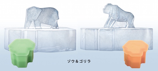Savannah Ice Endangered Animal Molds - Elephant, gorilla, lion, hippo shapes - Japan Trend Shop