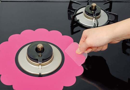 Gas Stove Protection Sheet - Cooker guard in Japanese pink design - Japan Trend Shop