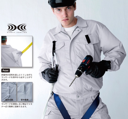 Kuchofuku Air-conditioned Cooling Harness Jacket - Construction worker outer wear with integrated fans - Japan Trend Shop