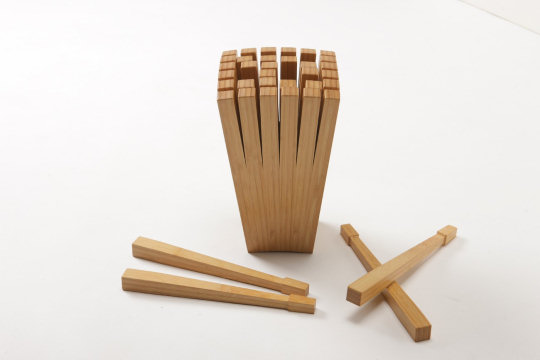 Split Bamboo Knife Block - Designer bamboo kitchen knife stand - Japan Trend Shop
