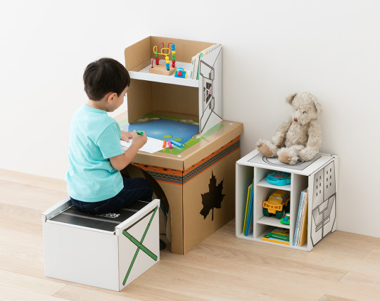 Cardboard Teepee Desk for Kids - Desk, indoors playground - Japan Trend Shop