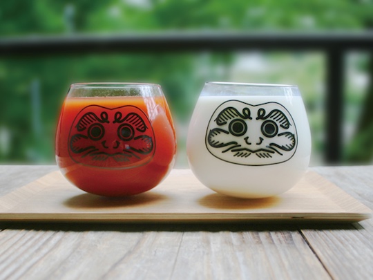 Daruma Glass (Set of Two) - Drinking glass with traditional Japanese symbol - Japan Trend Shop